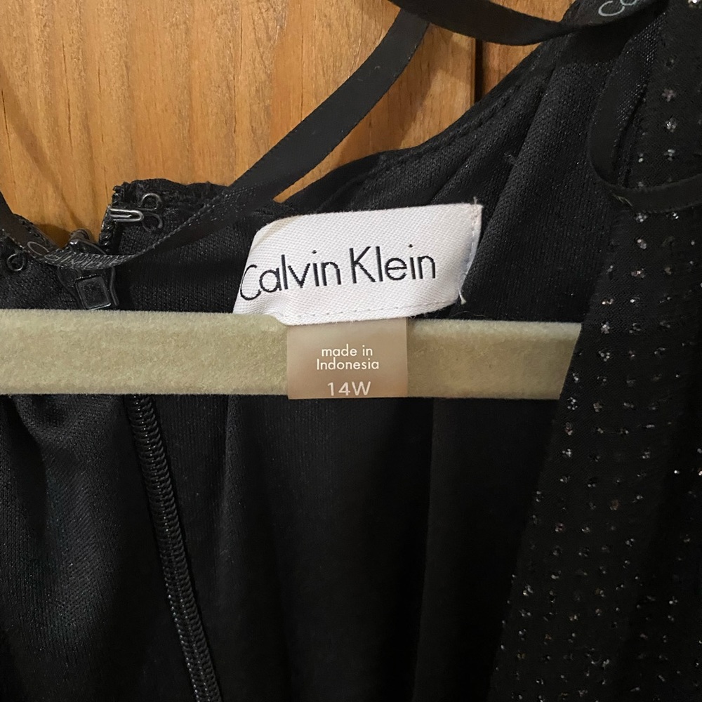 Calvin Klein allover glitter surplice cocktail dress - Picture 3 of 3